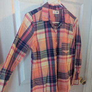 Old Navy pink plaid button down - small